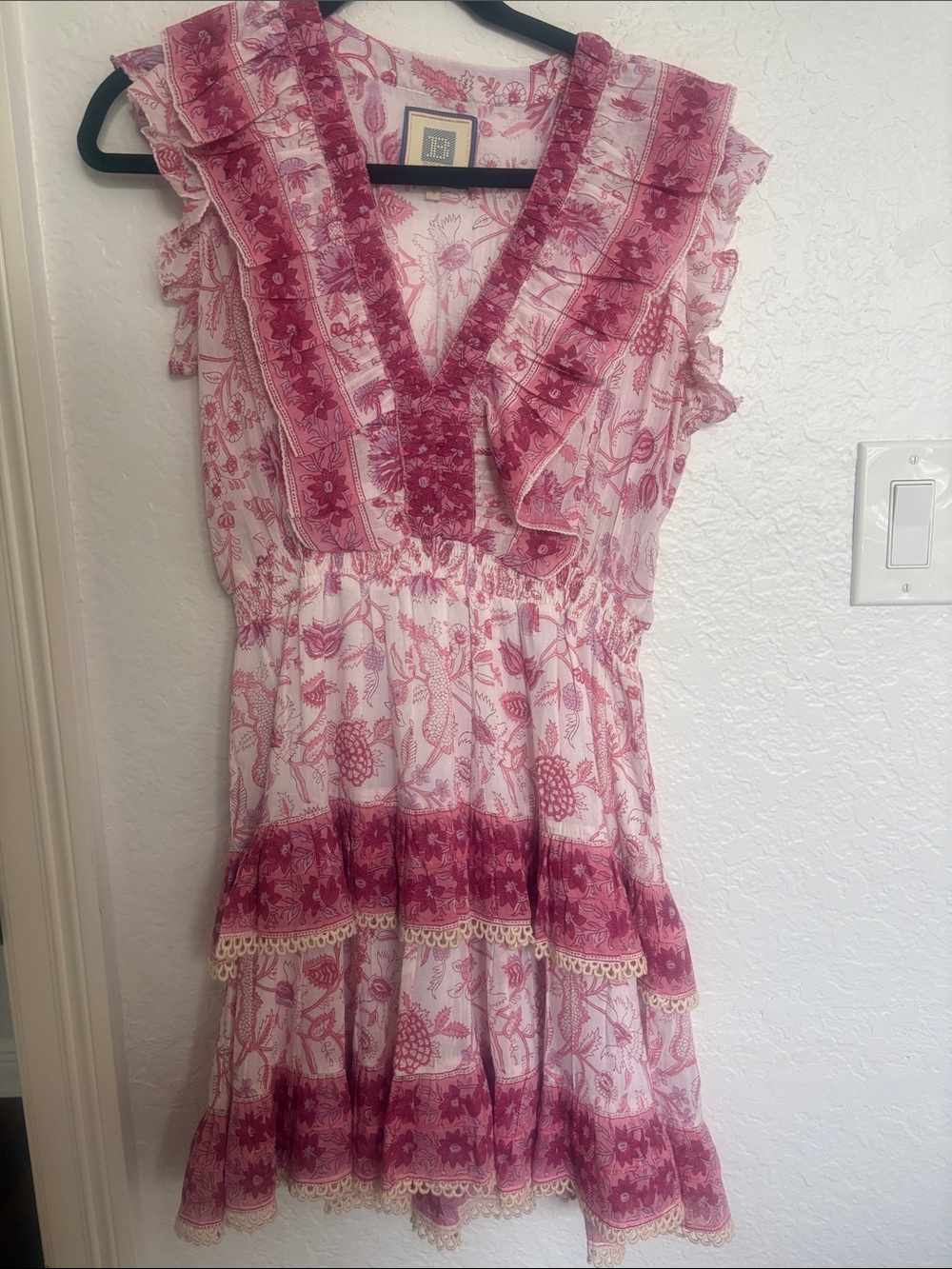 Bell by Alicia Bell Ruffled V‑Neck Mini Dress - never worn